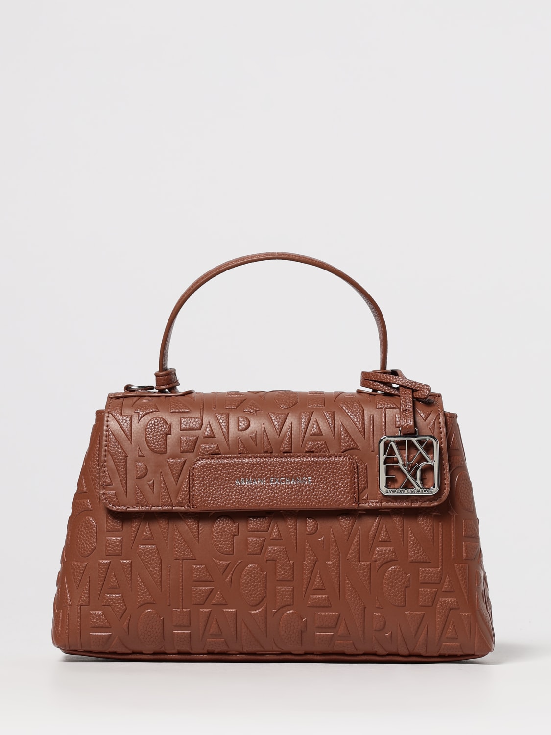 ARMANI EXCHANGE BORSA A MANO: Borsa a mano in pelle sintetica logata Armani Exchange, Cuoio - Img 1