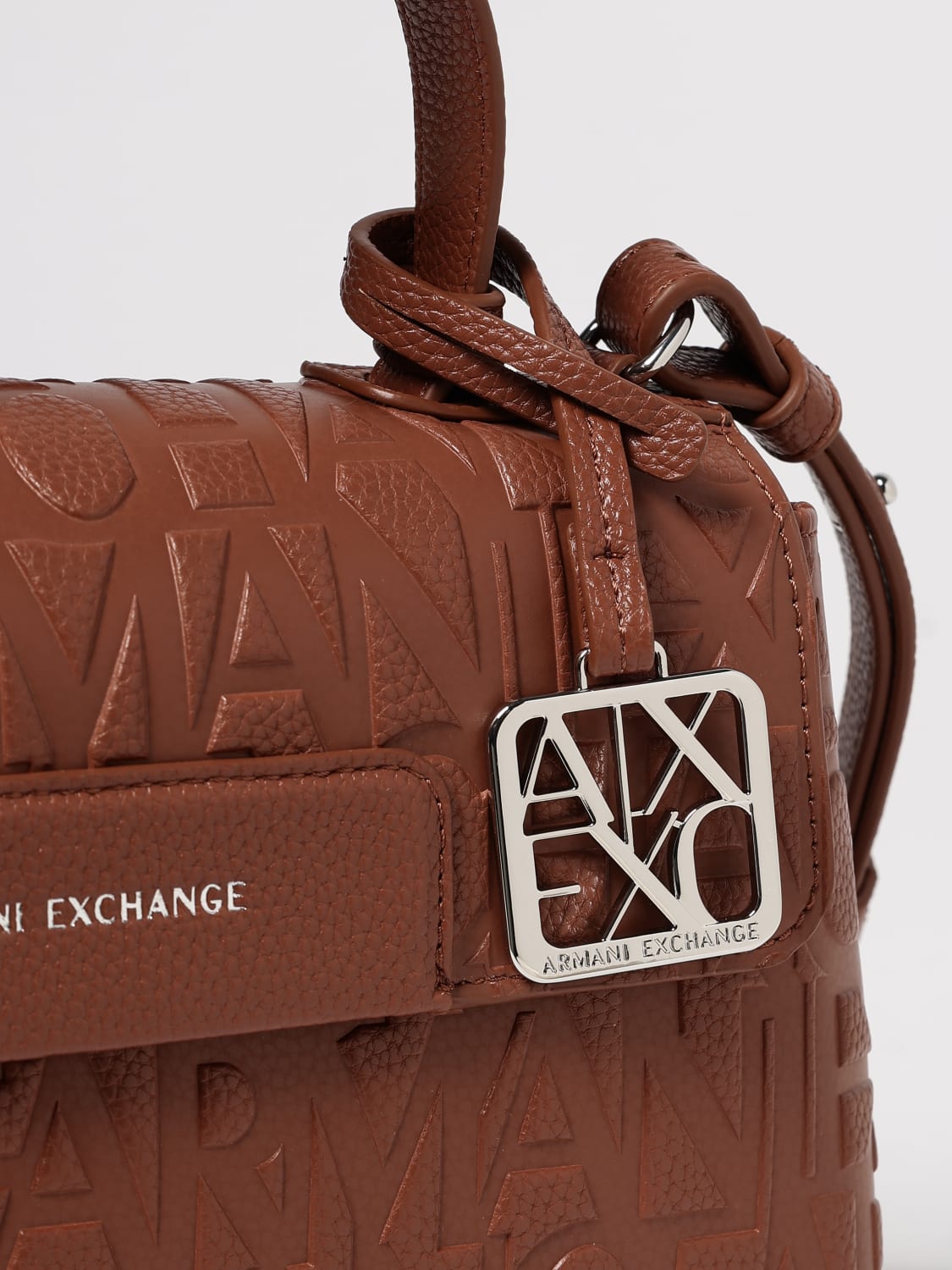 ARMANI EXCHANGE BORSA A MANO: Borsa a mano in pelle sintetica logata Armani Exchange, Cuoio - Img 3