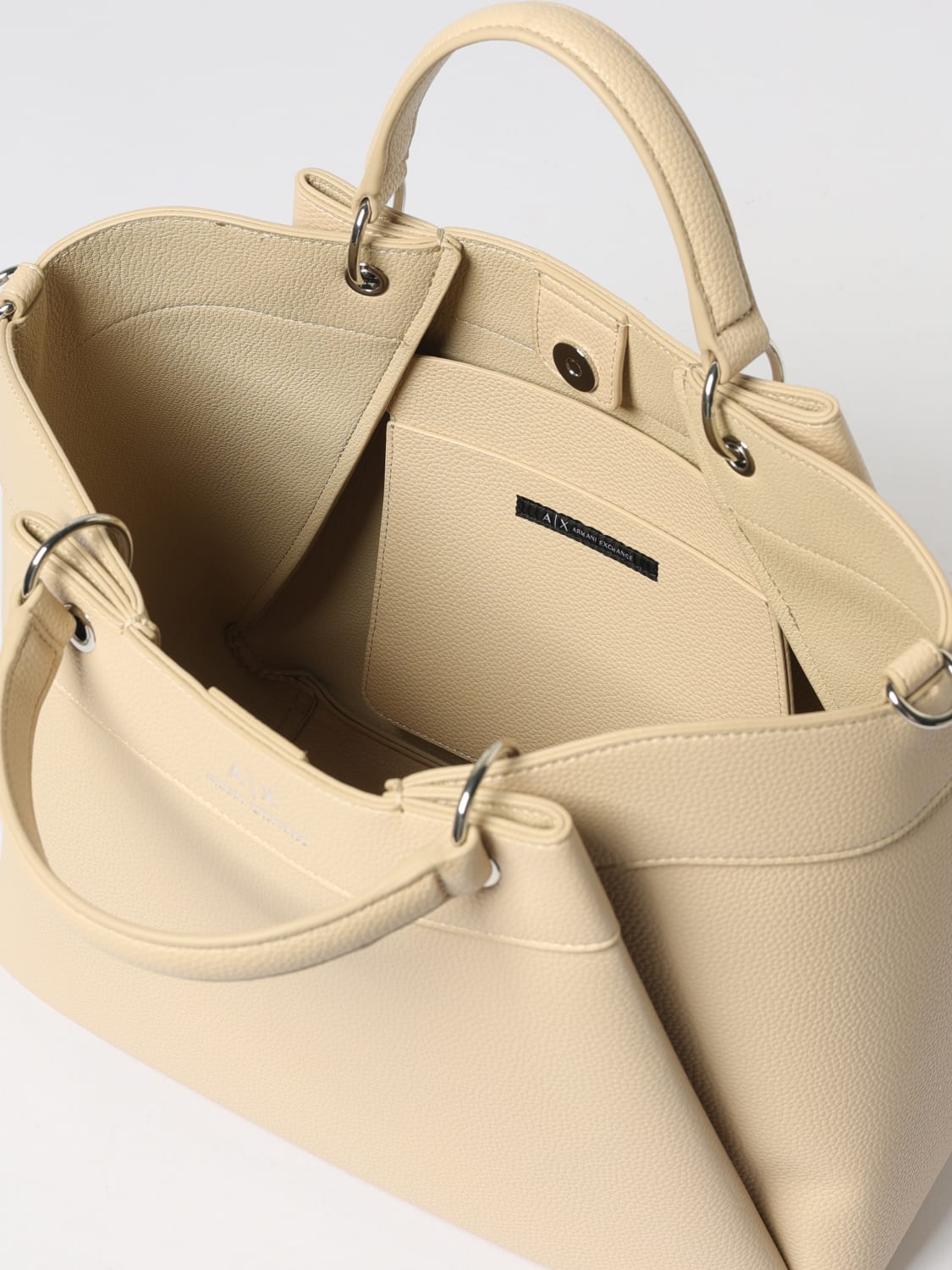 ARMANI EXCHANGE TRAGETASCHE: Schultertasche damen Armani Exchange, Yellow Cream - Img 3