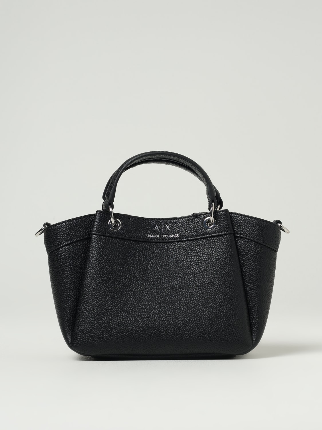 ARMANI EXCHANGE BORSA A MANO: Borsa Shopping a mano con logo Armani Exchange, Nero - Img 1
