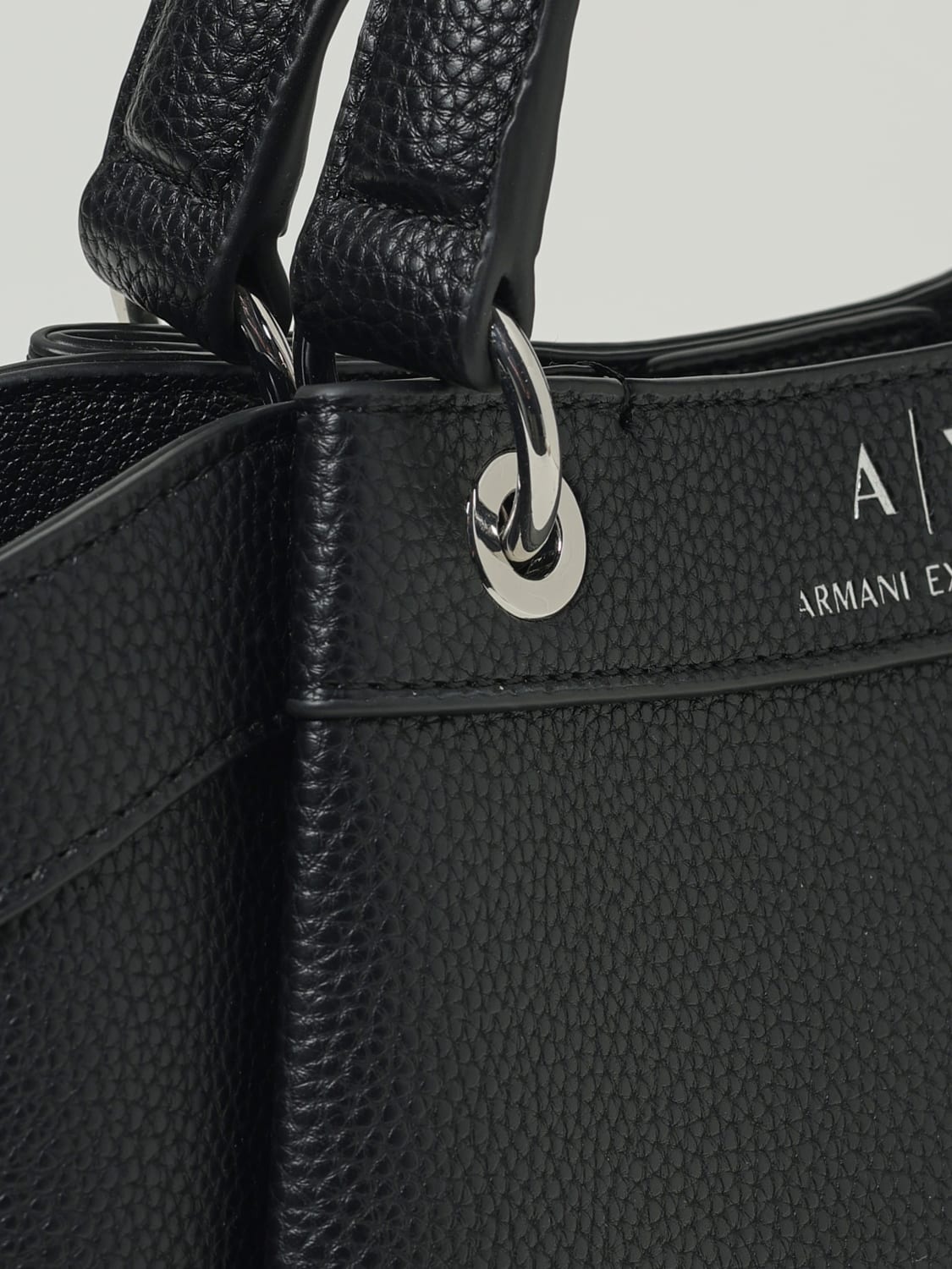 ARMANI EXCHANGE BORSA A MANO: Borsa Shopping a mano con logo Armani Exchange, Nero - Img 3