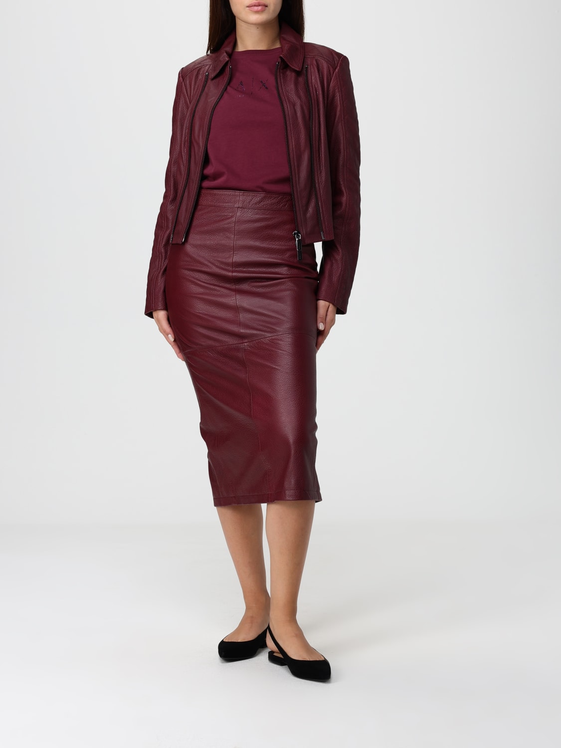 ARMANI EXCHANGE ROCK: Rock damen Armani Exchange, Burgunderrot - Img 2