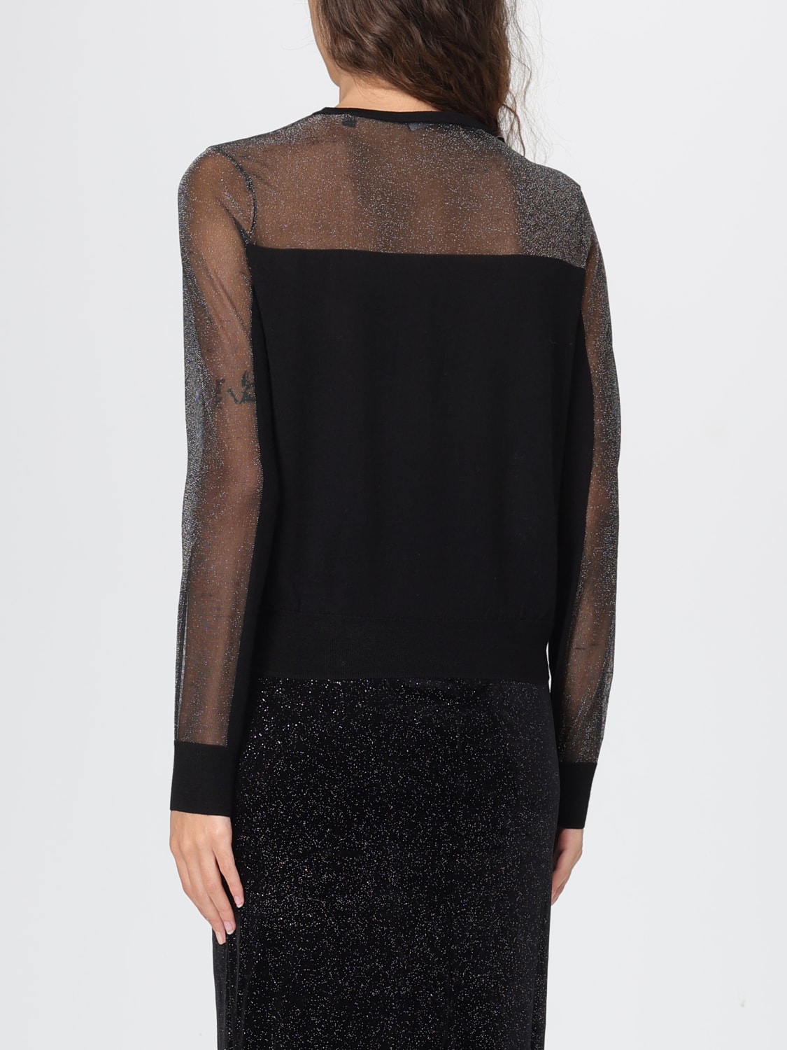 ARMANI EXCHANGE MAGLIA: Maglia in lana vergine lurex Armani Exchange, Nero - Img 2