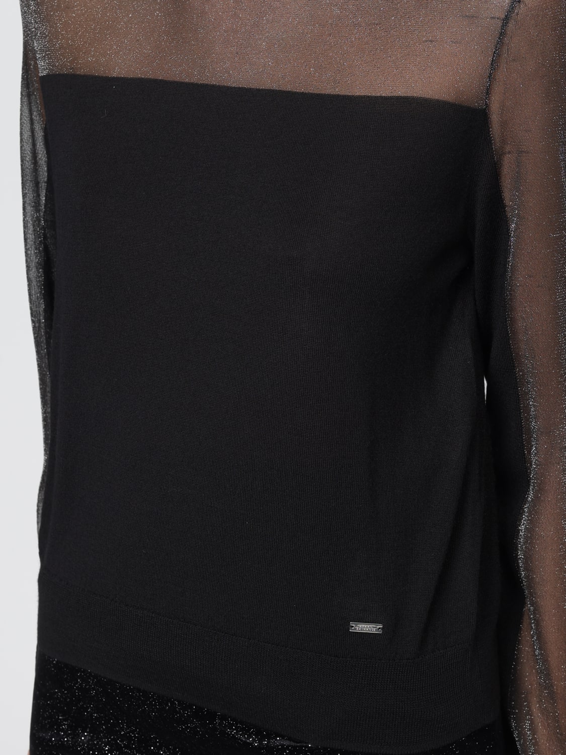 ARMANI EXCHANGE MAGLIA: Maglia in lana vergine lurex Armani Exchange, Nero - Img 3