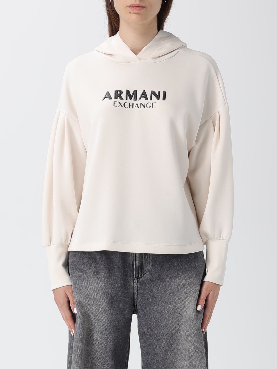 ARMANI EXCHANGE SWEAT-SHIRT: Sweat-shirt femme Armani Exchange, Jaune Crème - Img 1