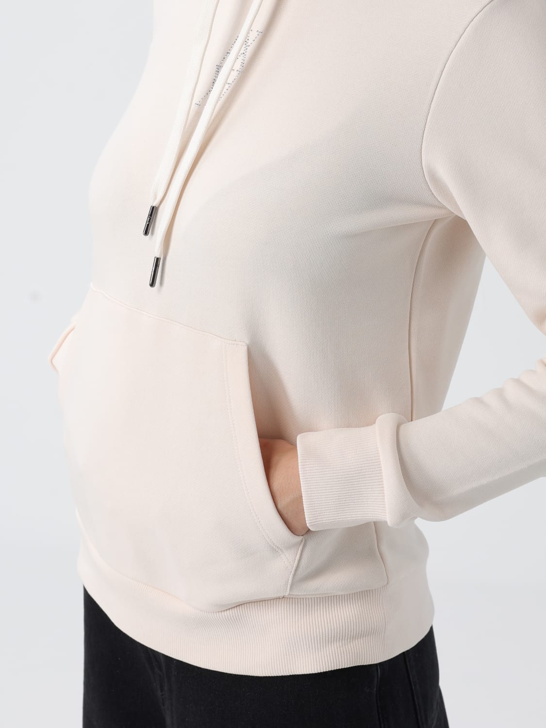 ARMANI EXCHANGE FELPA: Felpa con cappuccio Armani Exchange in cotone , Panna - Img 3