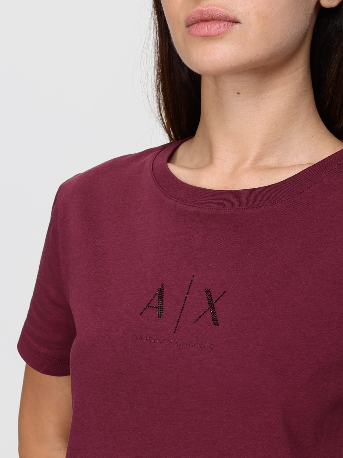 ARMANI EXCHANGE T-SHIRT: T-shirt femme Armani Exchange, Bordeaux - Img 4