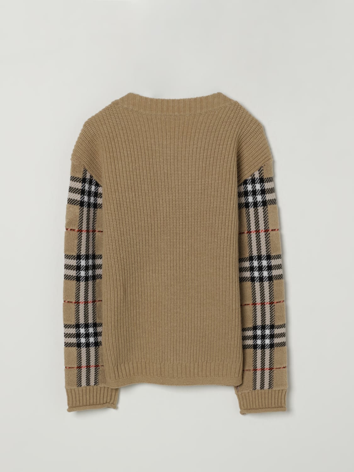 BURBERRY MAGLIA: Maglione Burberry in lana Vintage Check , Beige - Img 2