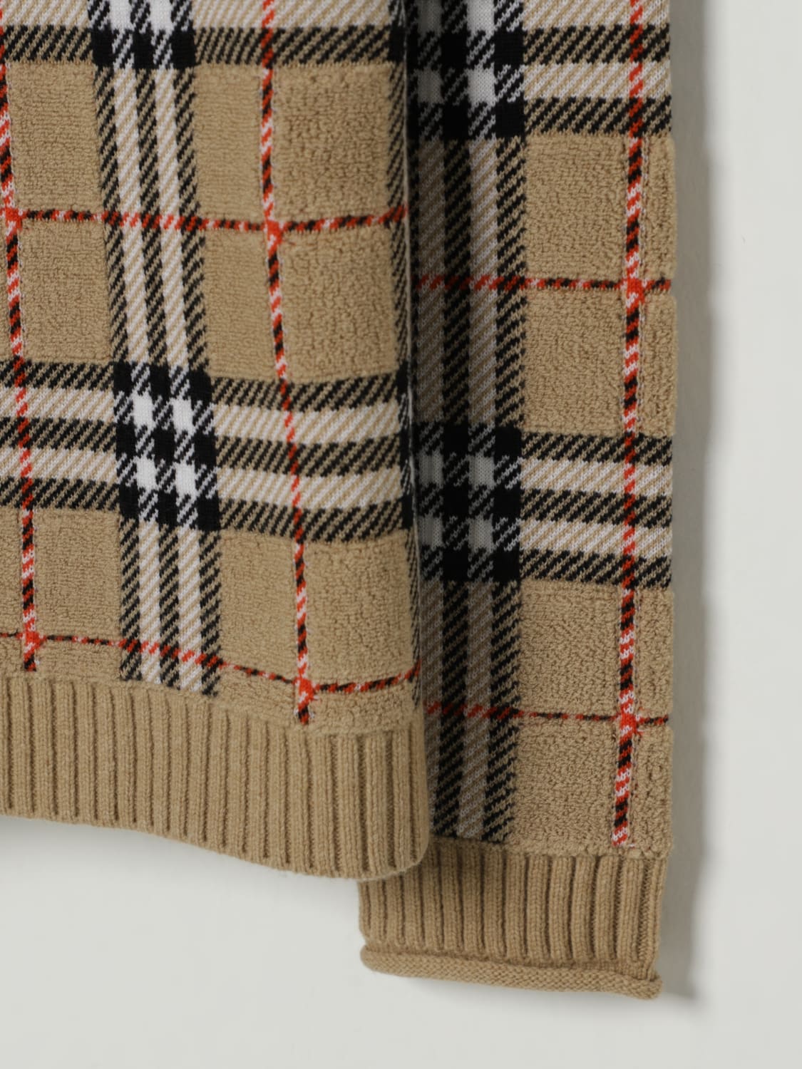 BURBERRY MAGLIA: Maglione Burberry in lana Vintage Check , Beige - Img 3