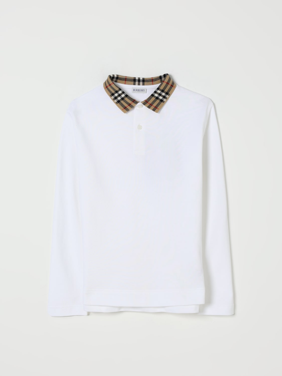 BURBERRY POLO SHIRT: Polo shirt kids Burberry, White - Img 1