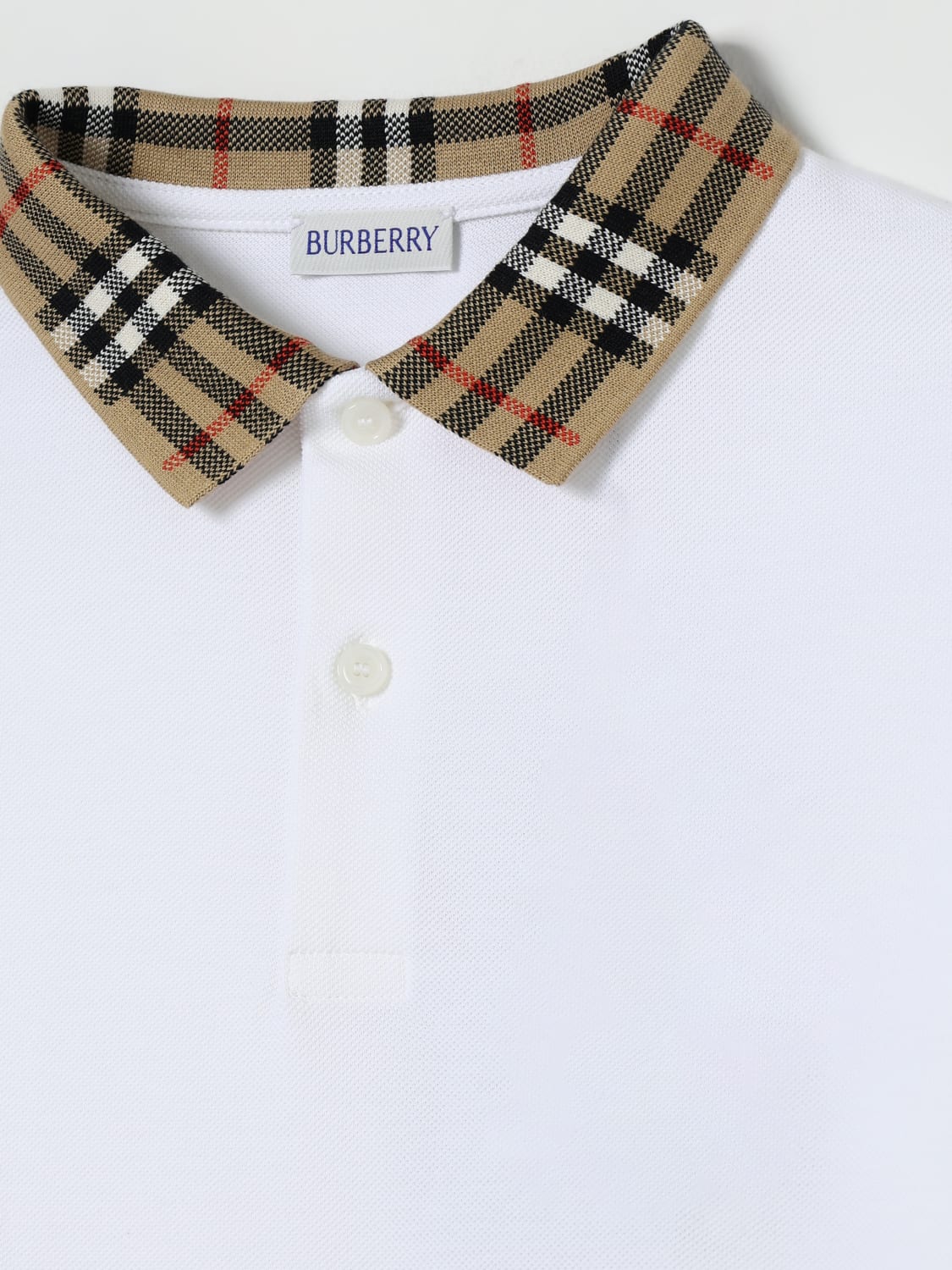 BURBERRY POLO SHIRT: Polo shirt kids Burberry, White - Img 3