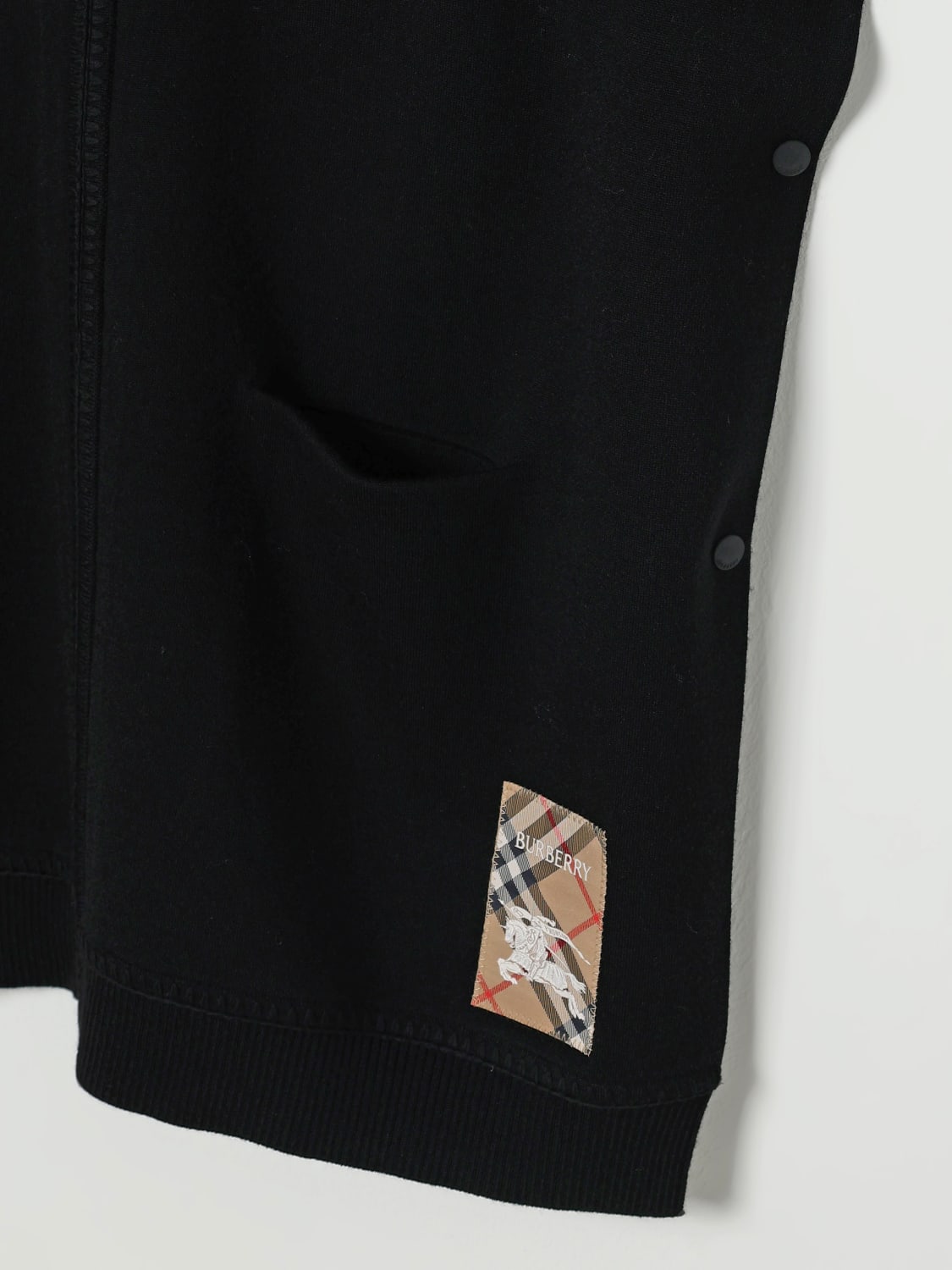 BURBERRY CAPPOTTO: Cappa in lana con logo Burberry, Nero - Img 3