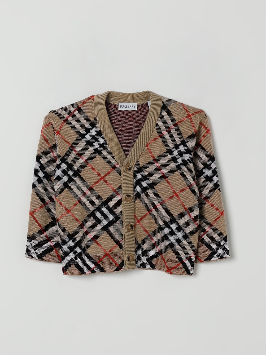 BURBERRY SWEATER: Sweater kids Burberry, Beige - Img 1