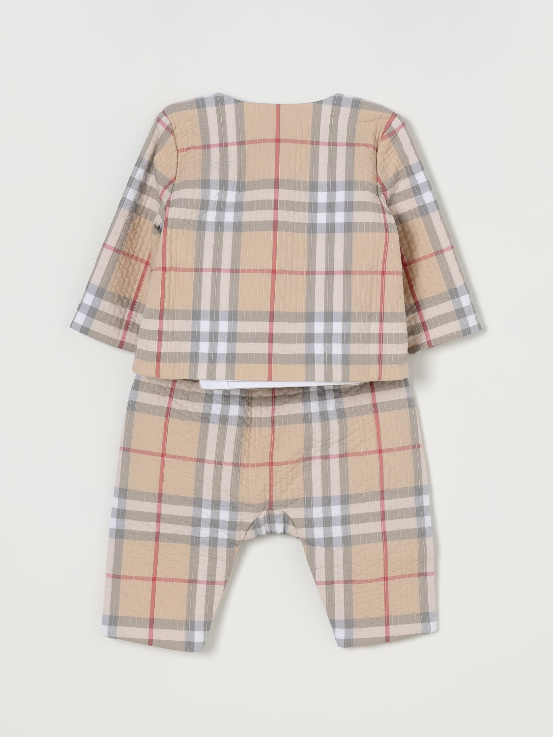 BURBERRY COMPLETO: Coordinato Burberry in cotone con motivo Vintage Check , Beige - Img 2