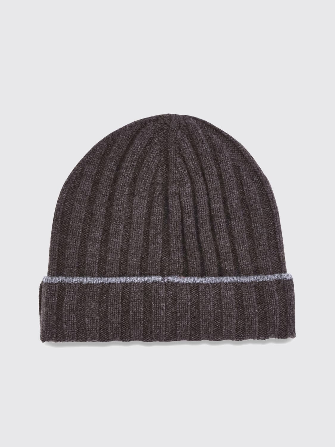 BRUNELLO CUCINELLI CAPPELLO: Cappello Brunello Cucinelli in cashmere a coste, Grigio 2 - Img 2