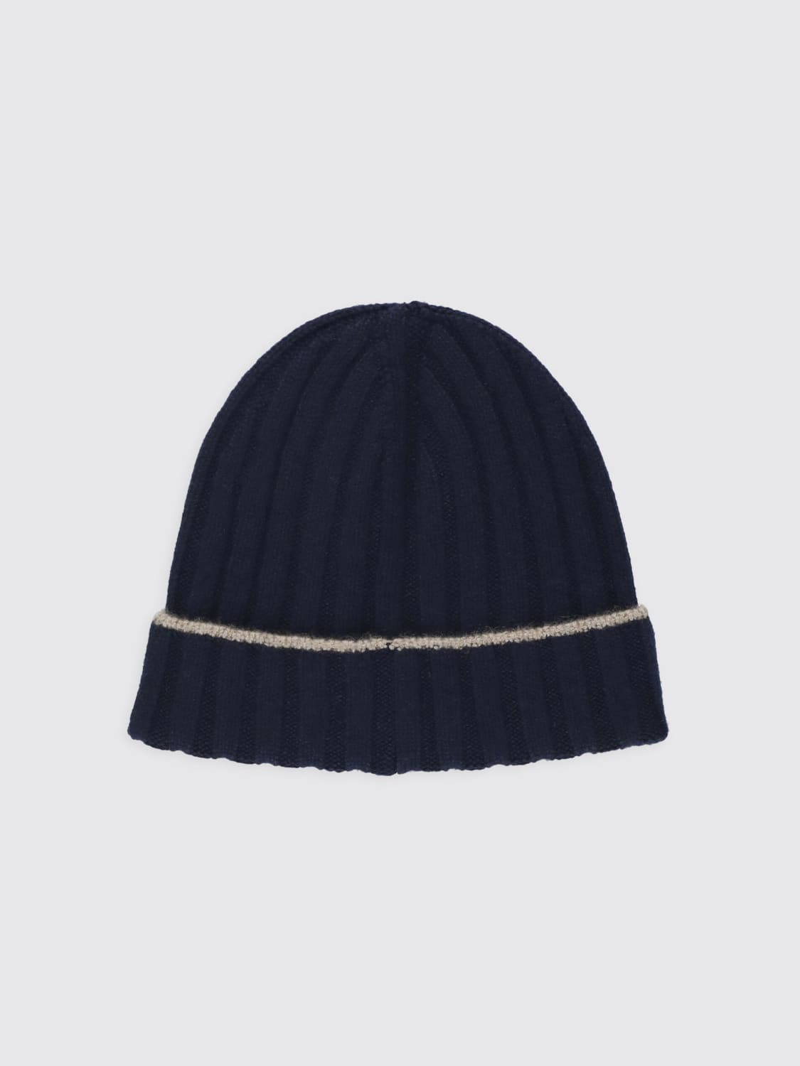 BRUNELLO CUCINELLI CAPPELLO: Cappello Brunello Cucinelli in cashmere a coste, Blue 1 - Img 2