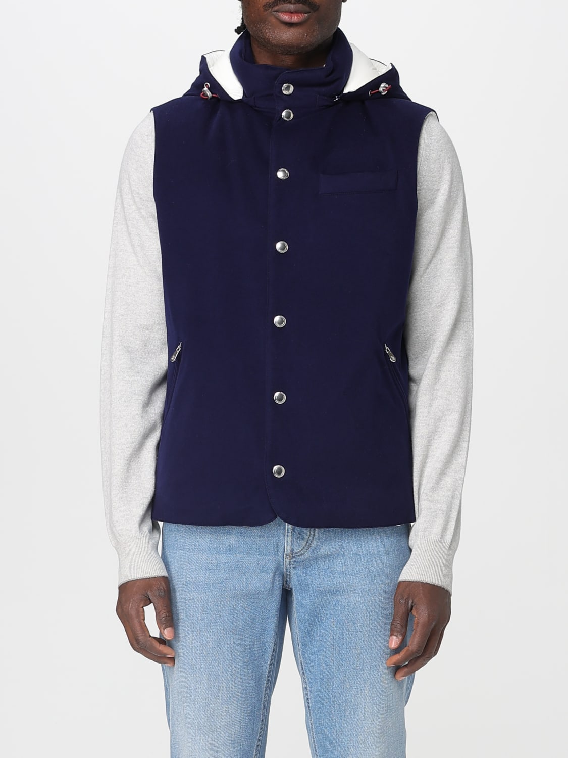 BRUNELLO CUCINELLI SUIT VEST: Jacket men Brunello Cucinelli, Blue - Img 1