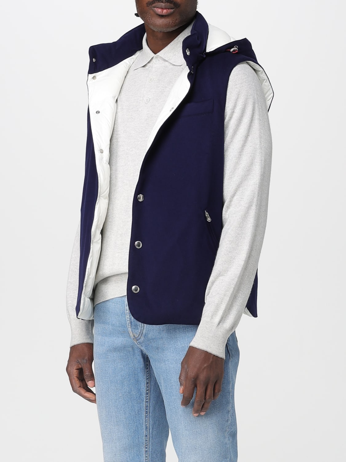 BRUNELLO CUCINELLI SUIT VEST: Jacket men Brunello Cucinelli, Blue - Img 4