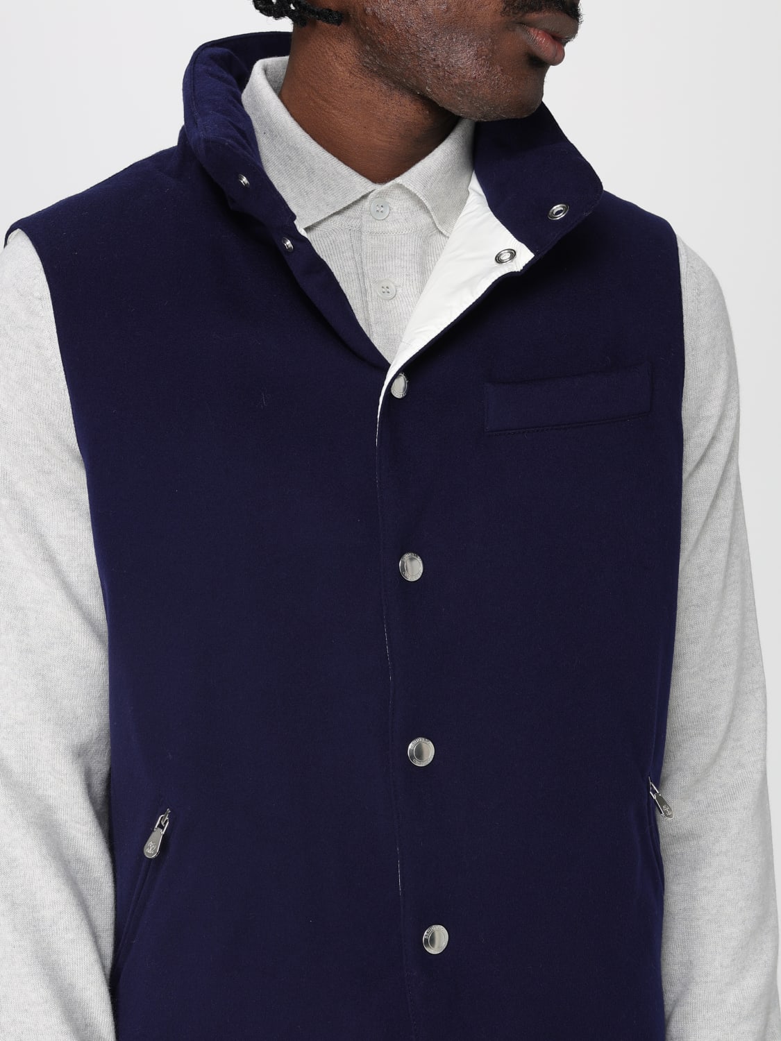 BRUNELLO CUCINELLI SUIT VEST: Jacket men Brunello Cucinelli, Blue - Img 5