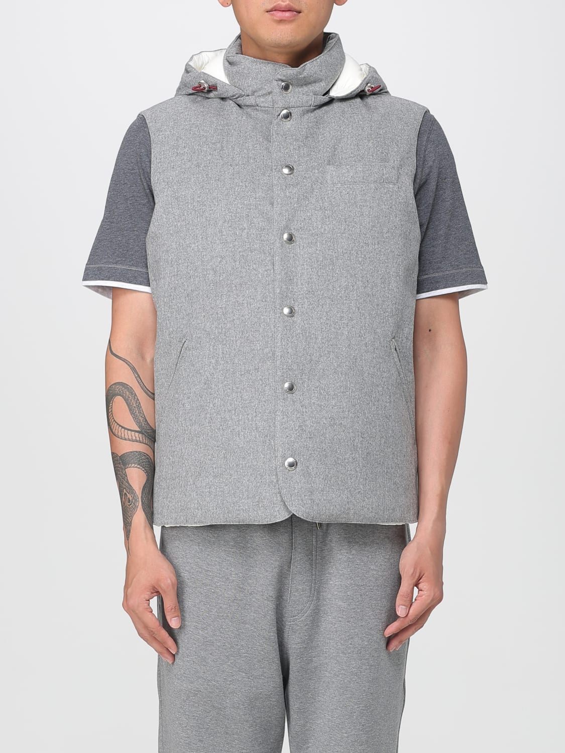 BRUNELLO CUCINELLI SUIT VEST: Jacket men Brunello Cucinelli, Grey - Img 1