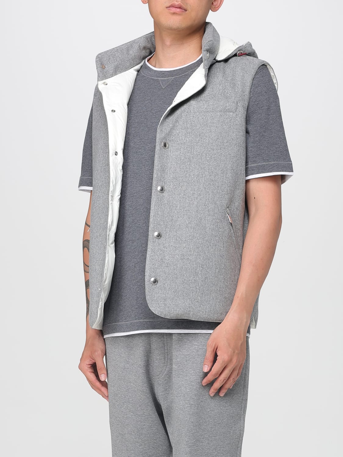 BRUNELLO CUCINELLI SUIT VEST: Jacket men Brunello Cucinelli, Grey - Img 4