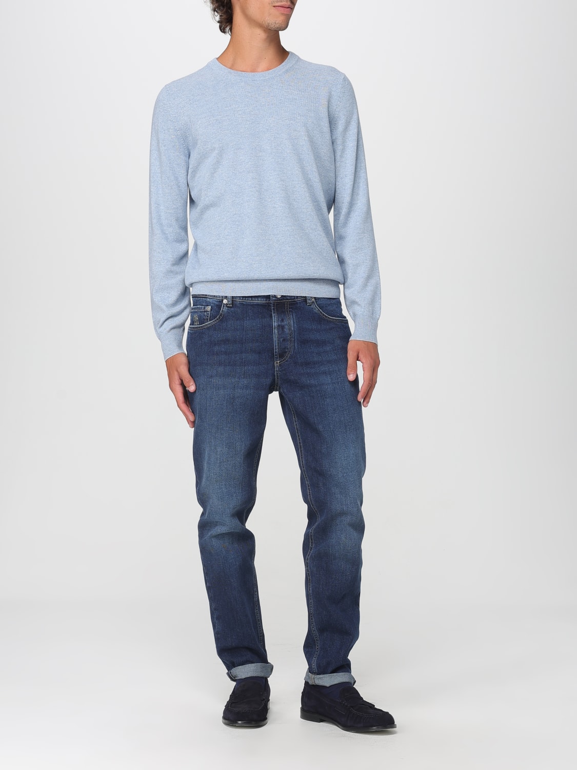BRUNELLO CUCINELLI SWEATER: Sweater men Brunello Cucinelli, Gnawed Blue - Img 2