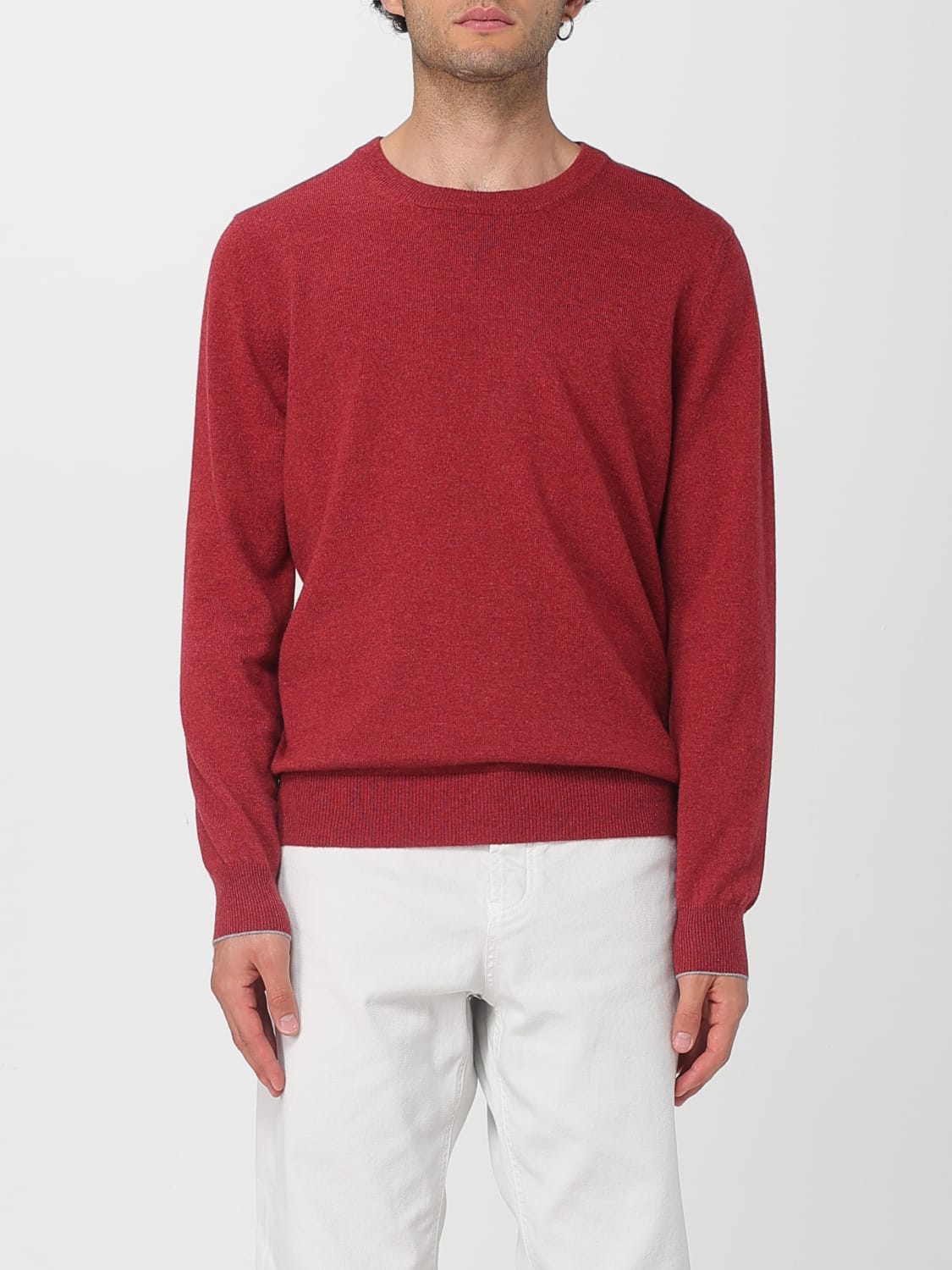 BRUNELLO CUCINELLI SWEATER: Sweater men Brunello Cucinelli, Crimson - Img 1