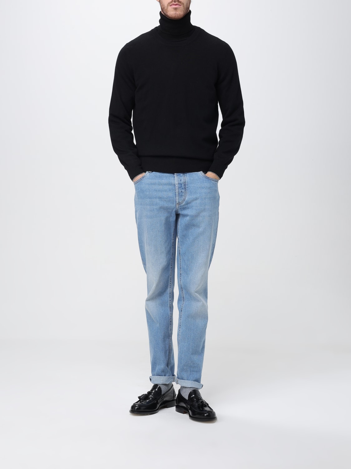 BRUNELLO CUCINELLI PULLOVER: Pullover herren Brunello Cucinelli, Schwarz 1 - Img 2