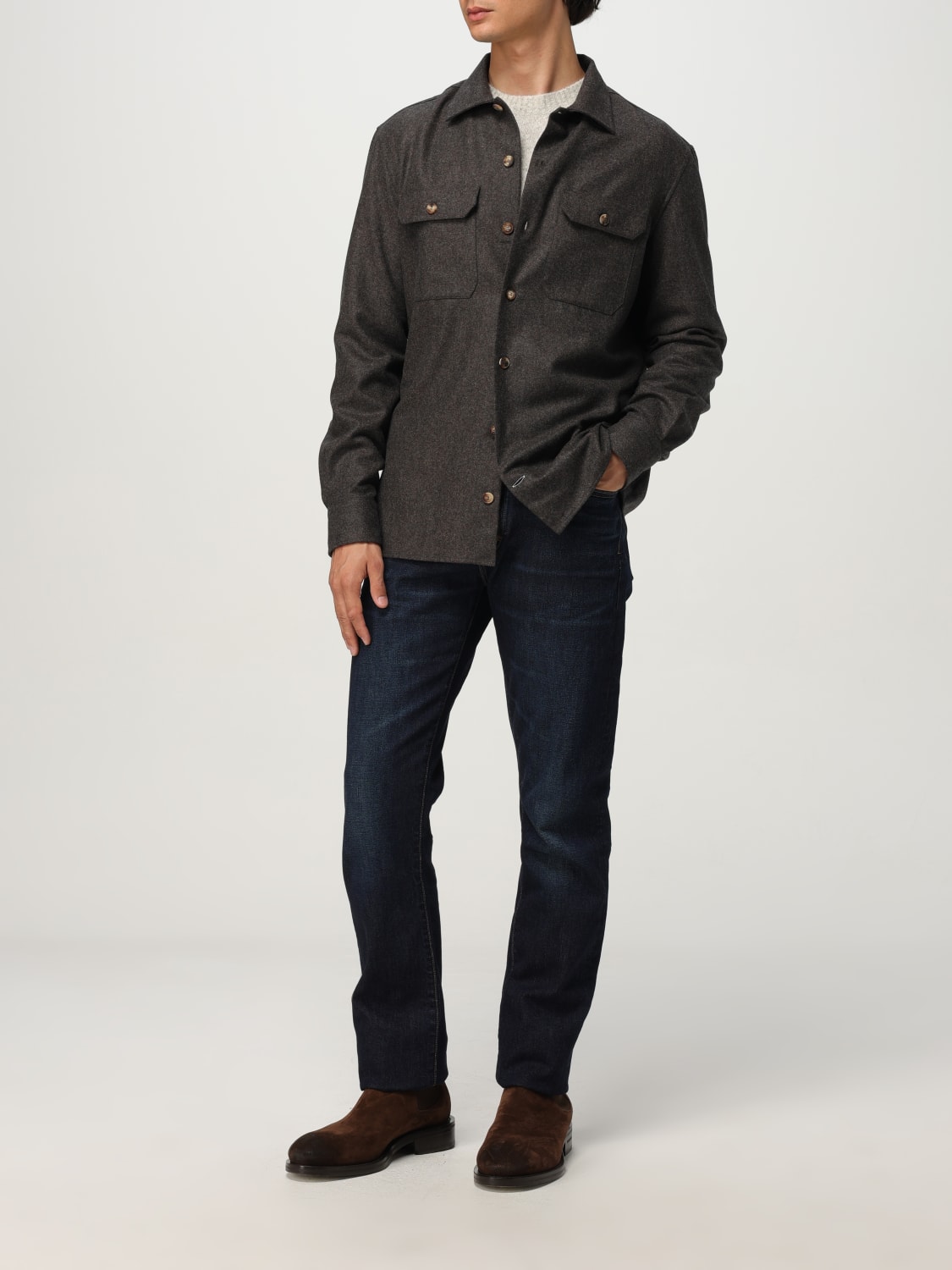 BRUNELLO CUCINELLI PULLOVER: Pullover herren Brunello Cucinelli, Grau - Img 2