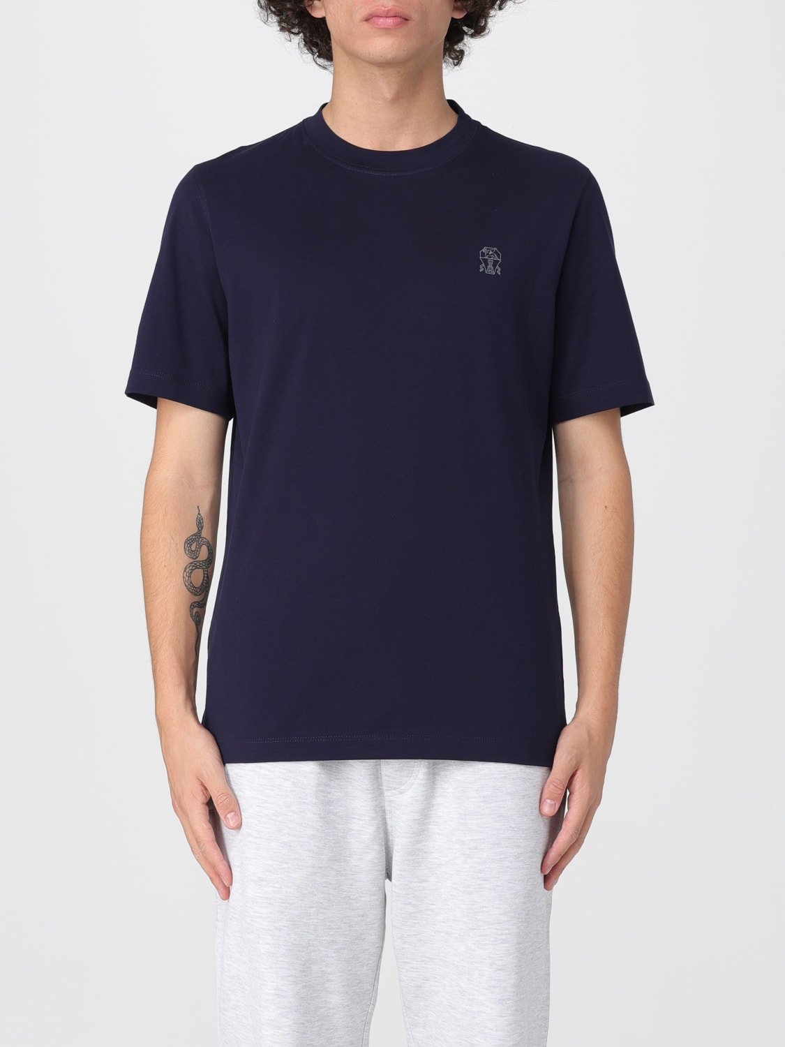 BRUNELLO CUCINELLI T-SHIRT: T-shirt men Brunello Cucinelli, Blue - Img 1
