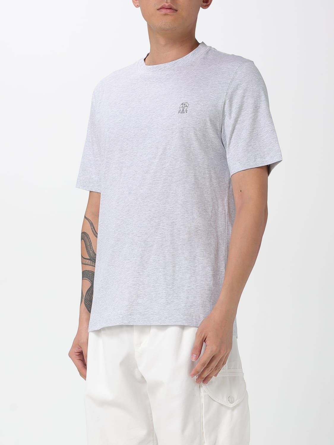 BRUNELLO CUCINELLI T-SHIRT: T-shirt men Brunello Cucinelli, Grey 1 - Img 4
