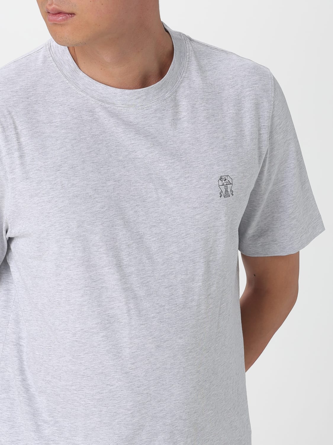 BRUNELLO CUCINELLI T-SHIRT: T-shirt men Brunello Cucinelli, Grey 1 - Img 5