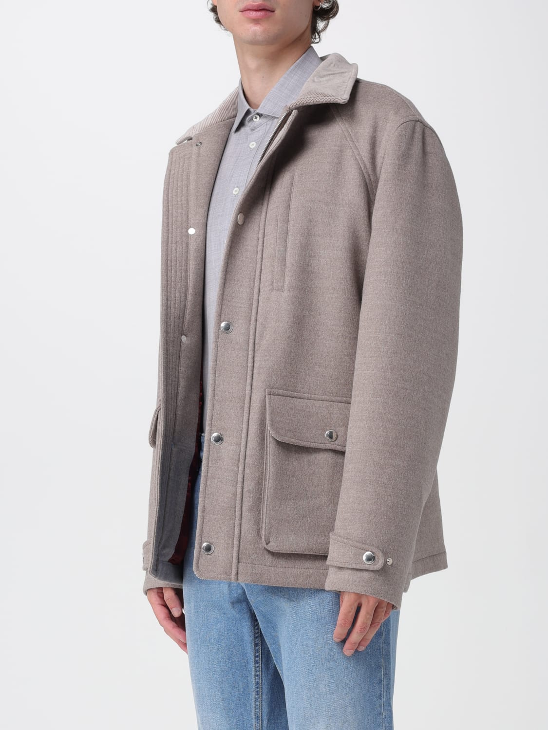 BRUNELLO CUCINELLI ПАЛЬТО: Пальто Мужское Brunello Cucinelli, Бежевый - Img 4