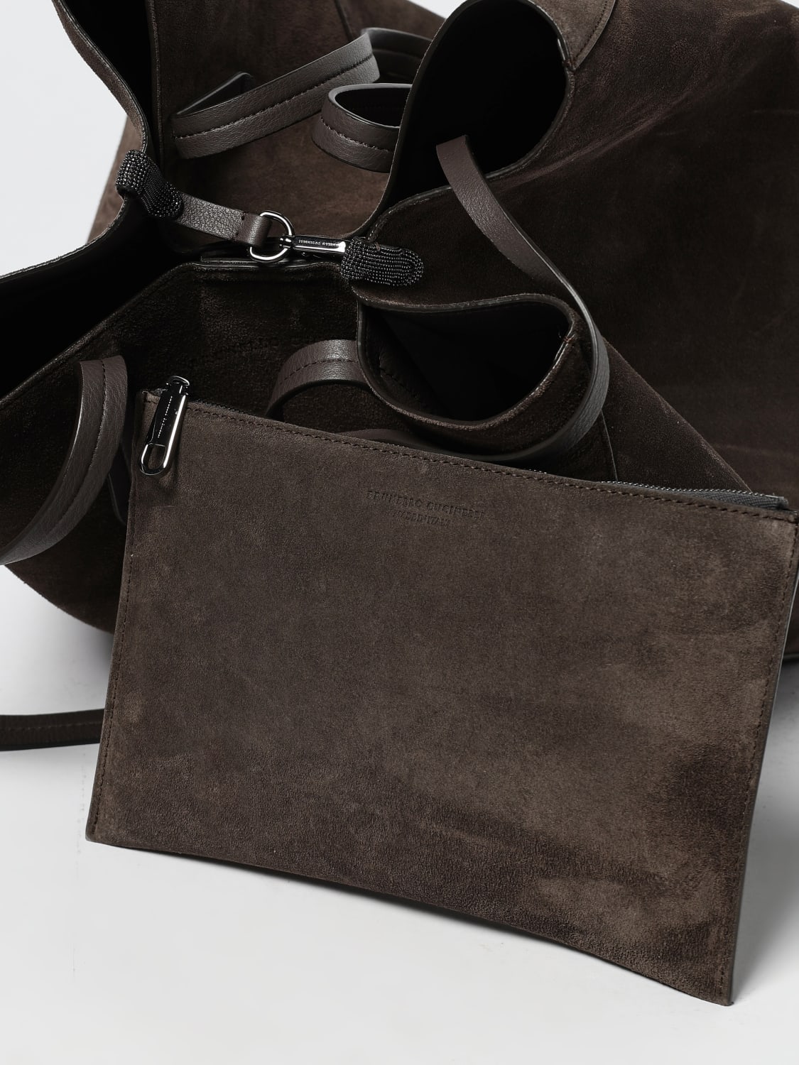 BRUNELLO CUCINELLI SAC PORTÉ ÉPAULE: Sac porté épaule femme Brunello Cucinelli, Brun - Img 4