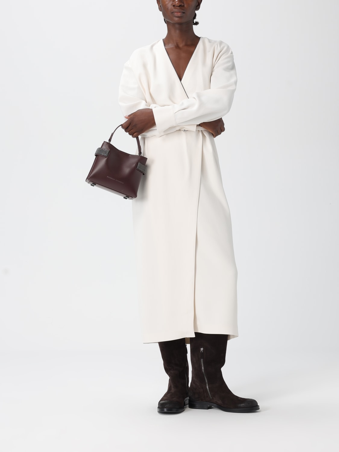 BRUNELLO CUCINELLI MINI BAG: Shoulder bag woman Brunello Cucinelli, Burgundy - Img 2