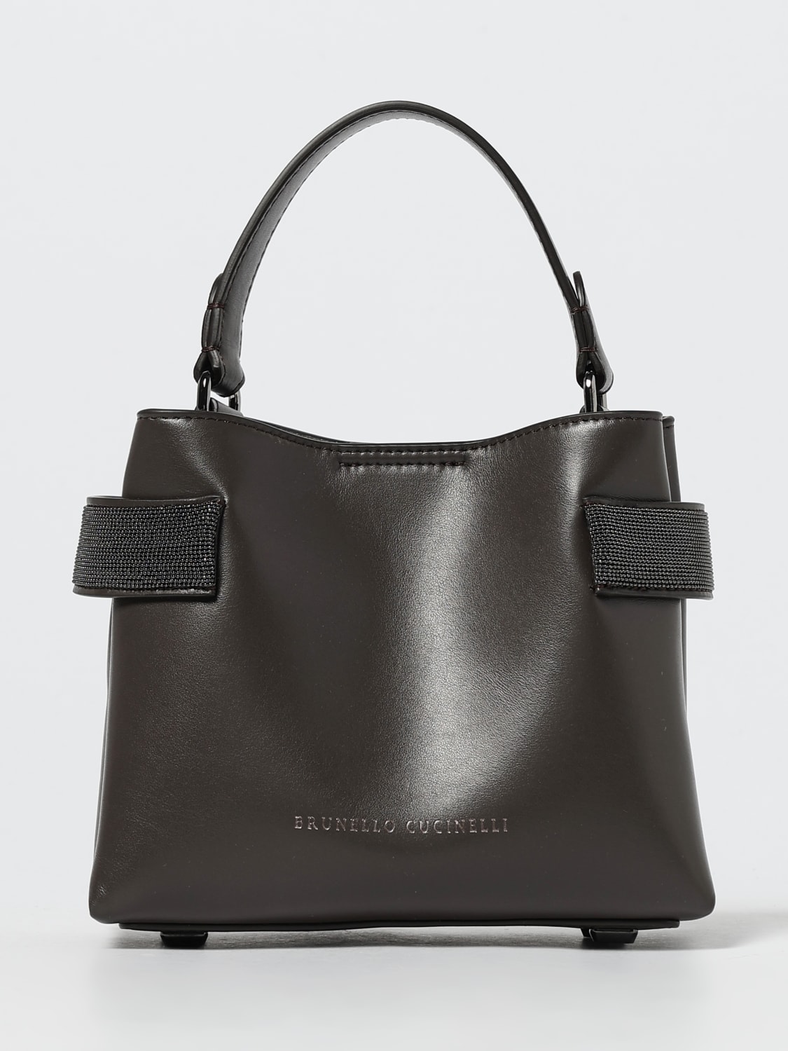 BRUNELLO CUCINELLI MINI SAC: Sac porté épaule femme Brunello Cucinelli, Brun - Img 1