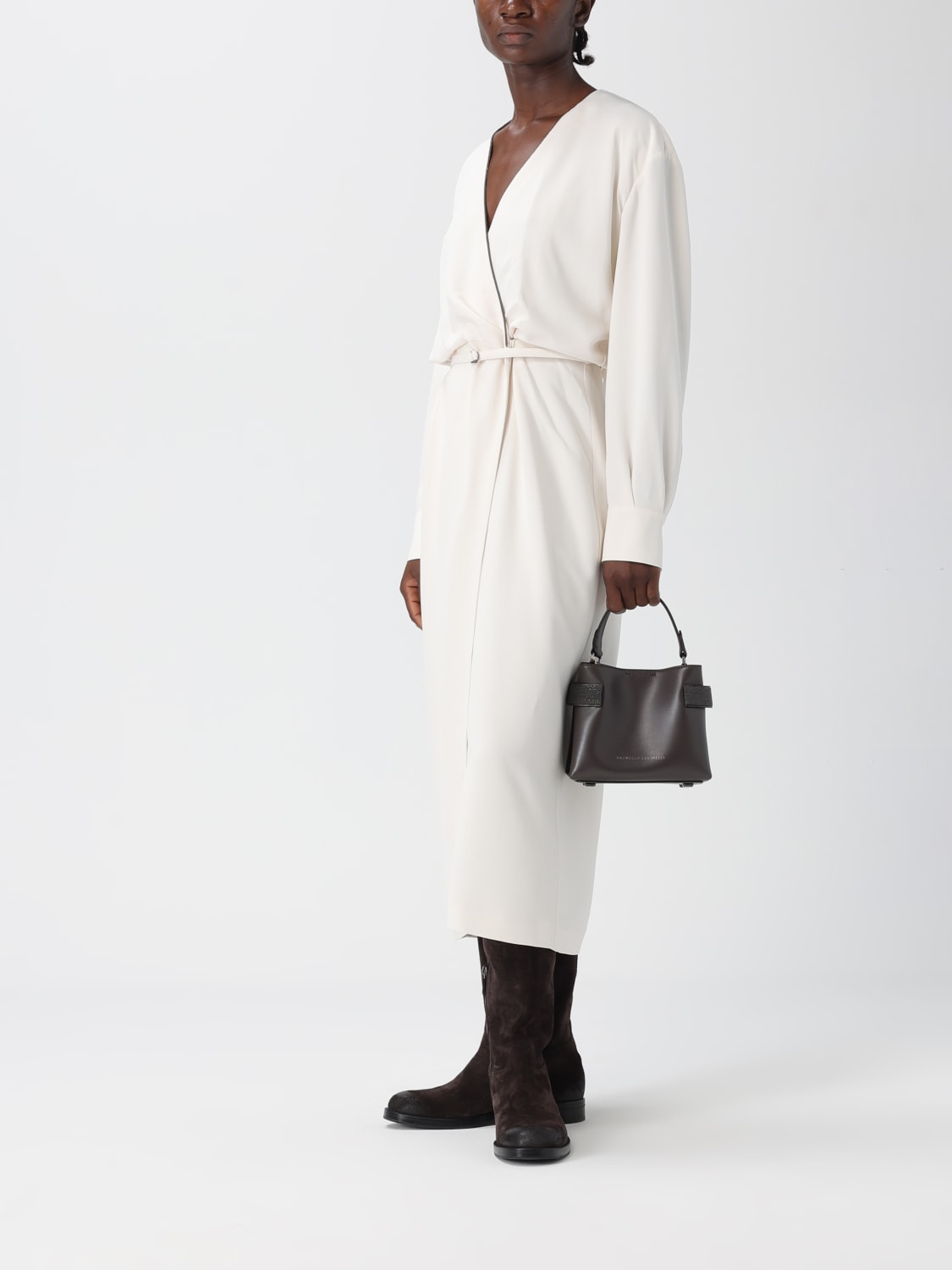 BRUNELLO CUCINELLI MINI SAC: Sac porté épaule femme Brunello Cucinelli, Brun - Img 2