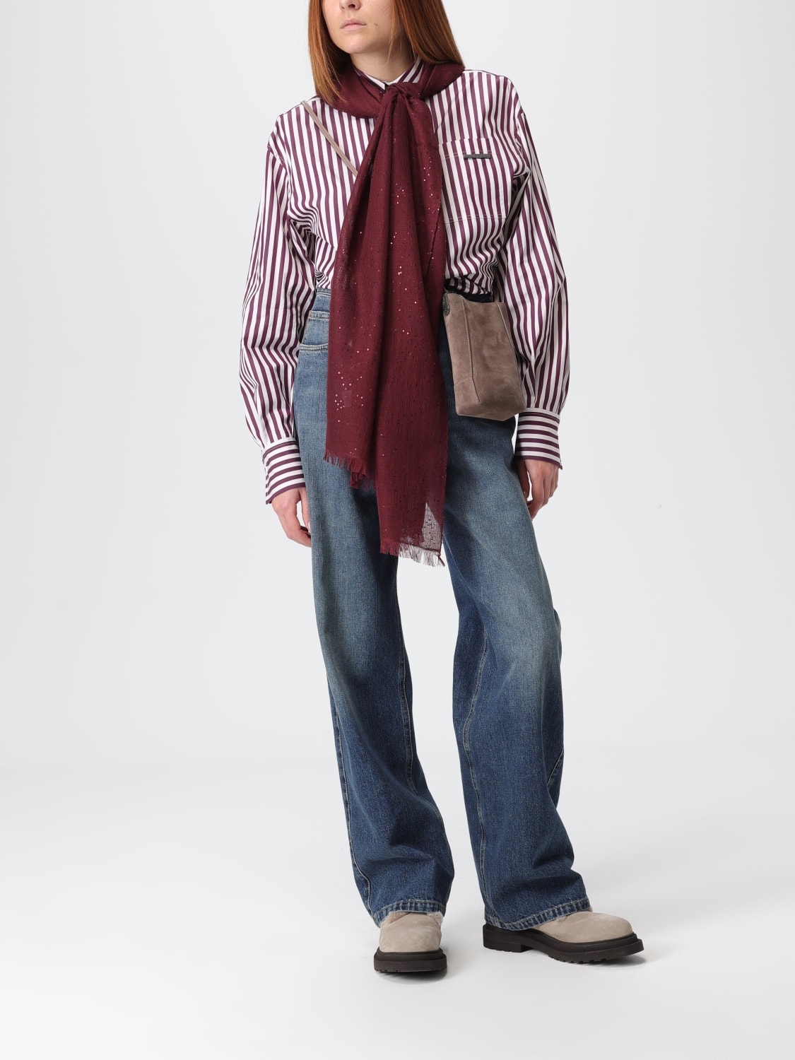 BRUNELLO CUCINELLI ACCESORIOS TECNOLÓGICOS: Bolso de hombro mujer Brunello Cucinelli, Tórtola - Img 2