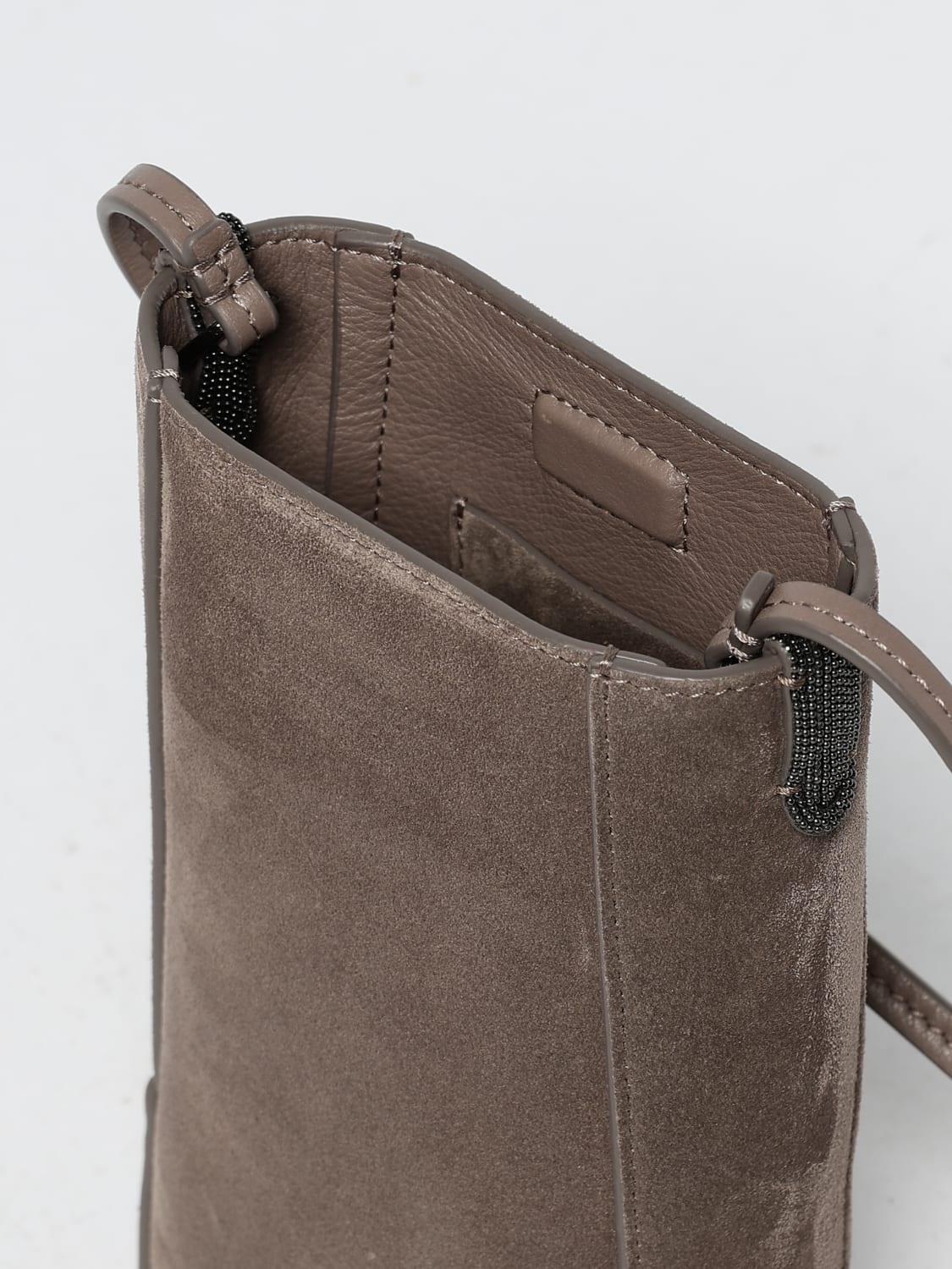 BRUNELLO CUCINELLI ACCESORIOS TECNOLÓGICOS: Bolso de hombro mujer Brunello Cucinelli, Tórtola - Img 5