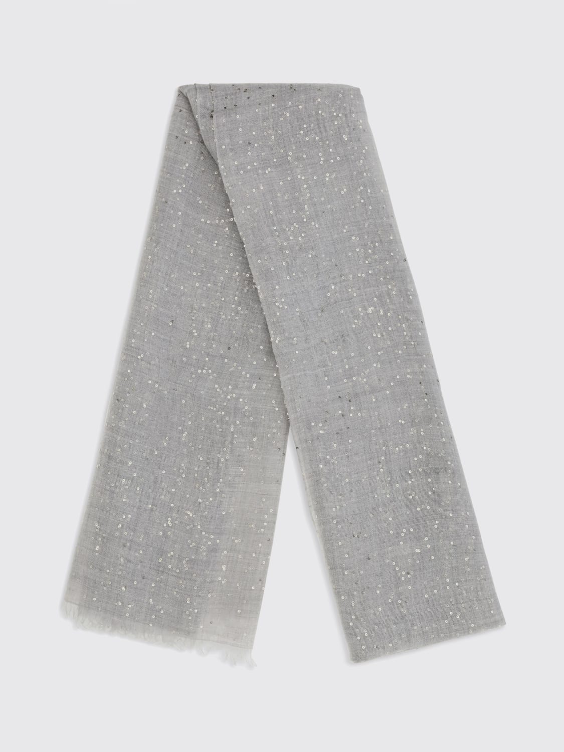 BRUNELLO CUCINELLI SCARF: Scarf woman Brunello Cucinelli, Ice - Img 2