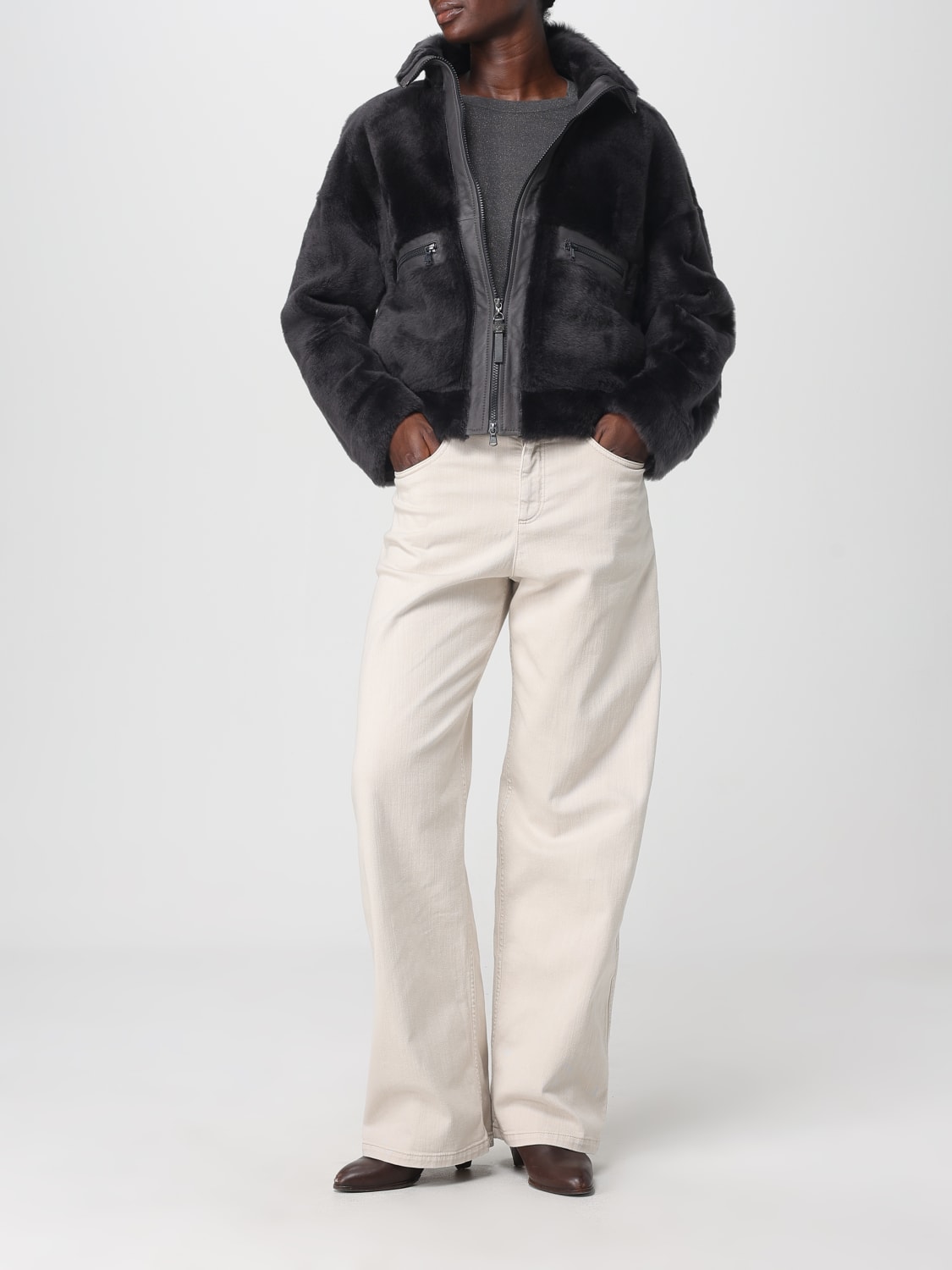 BRUNELLO CUCINELLI JEANS: Jeans woman Brunello Cucinelli, Beige - Img 2