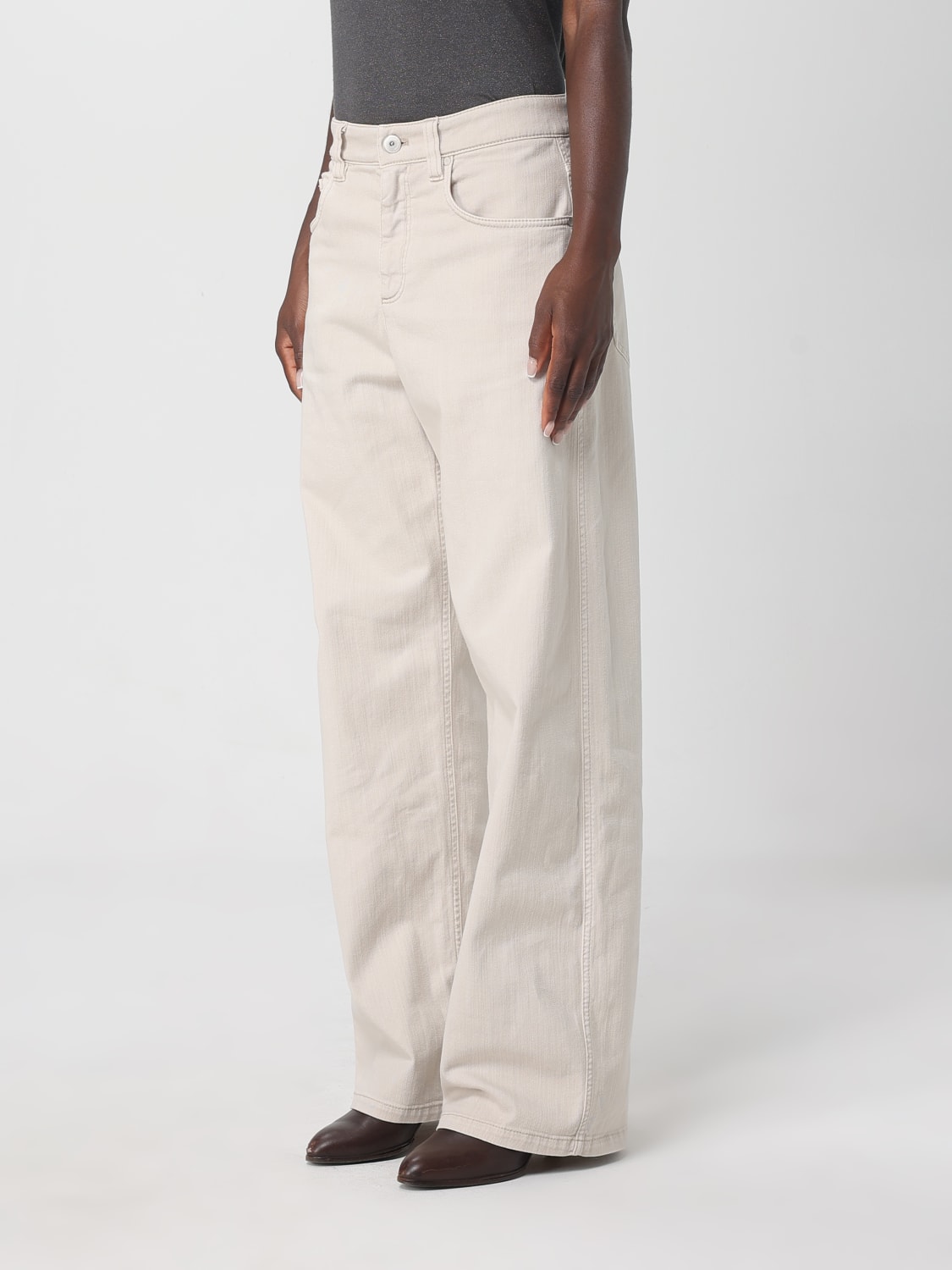 BRUNELLO CUCINELLI JEANS: Jeans woman Brunello Cucinelli, Beige - Img 4