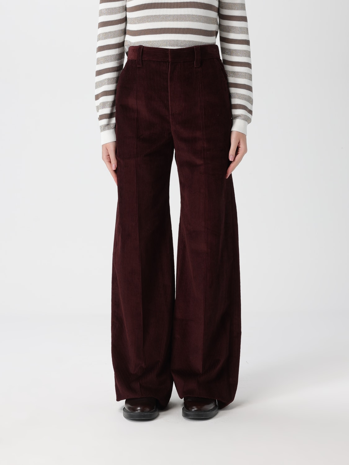 BRUNELLO CUCINELLI PANTS: Pants woman Brunello Cucinelli, Wine - Img 1