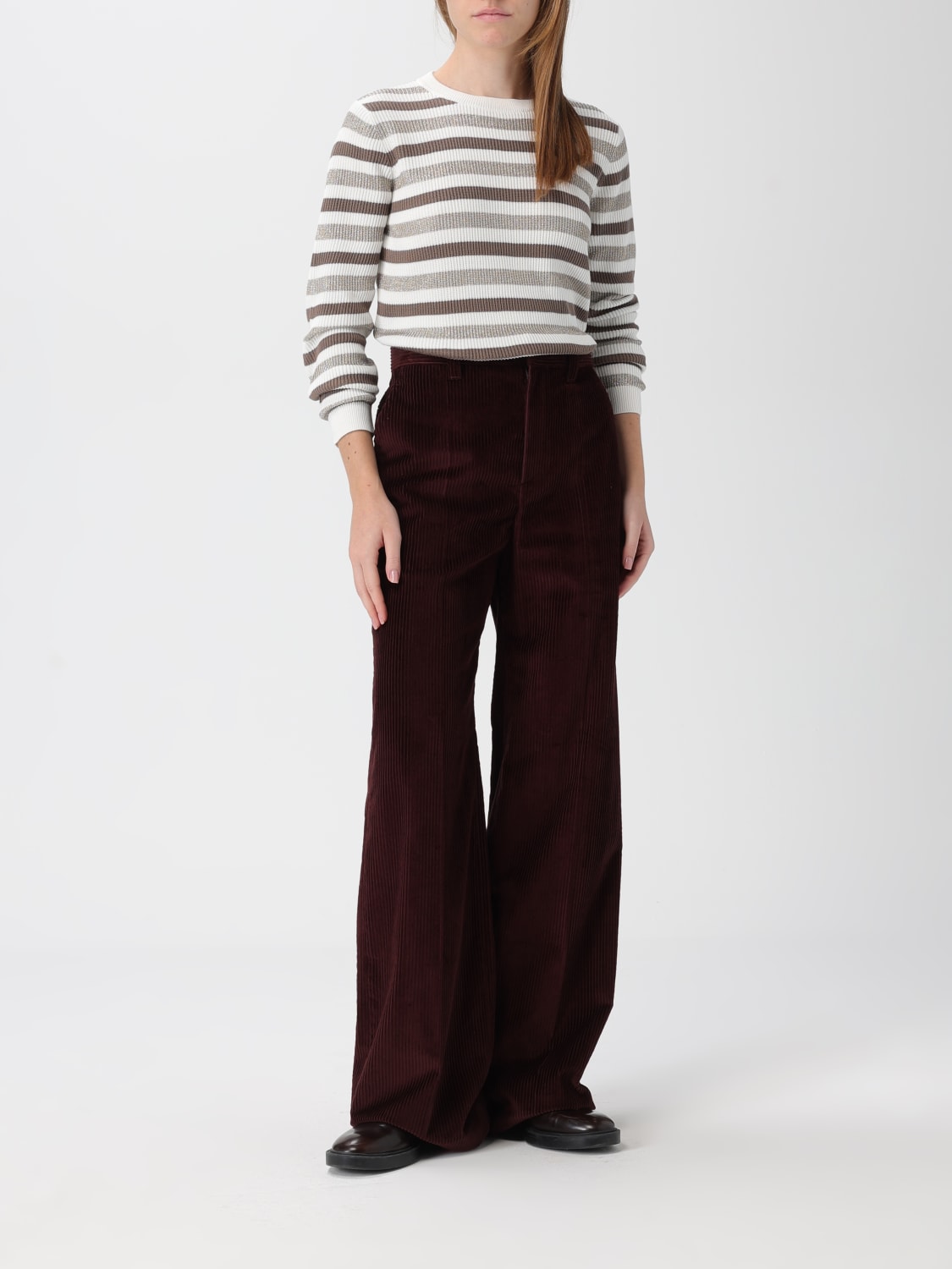 BRUNELLO CUCINELLI PANTS: Pants woman Brunello Cucinelli, Wine - Img 2