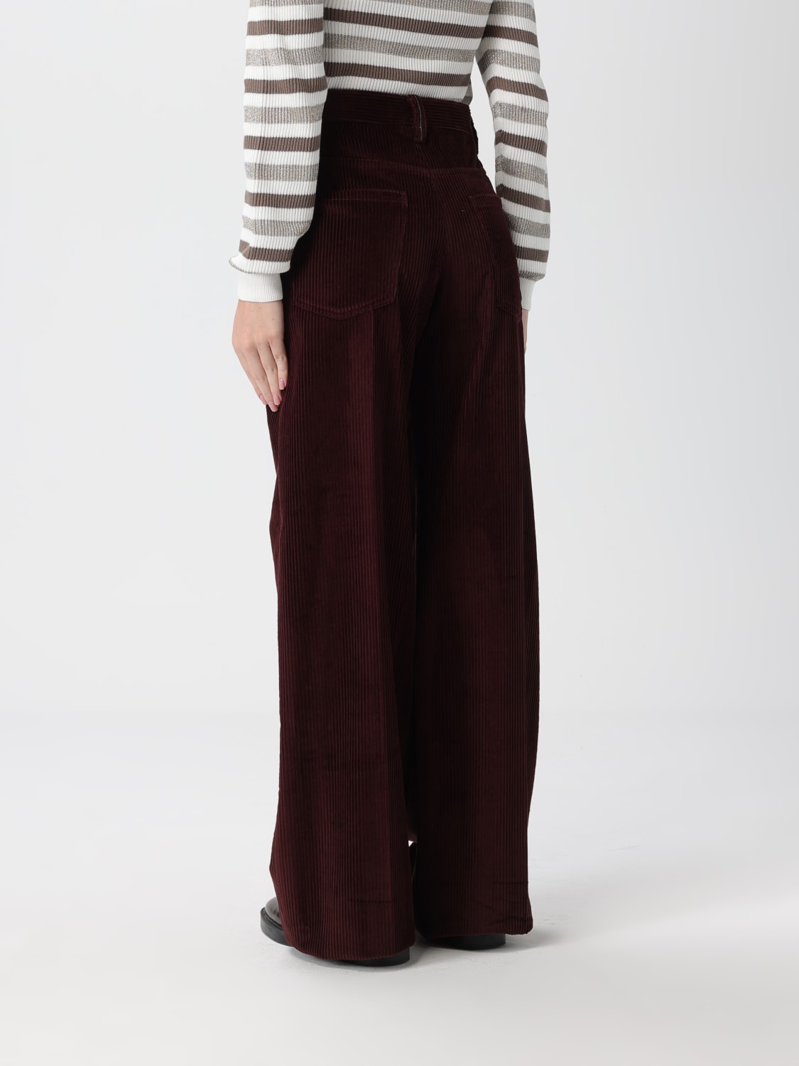 BRUNELLO CUCINELLI PANTS: Pants woman Brunello Cucinelli, Wine - Img 3