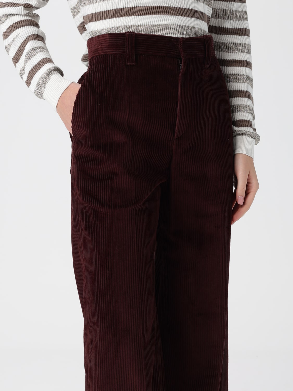 BRUNELLO CUCINELLI PANTS: Pants woman Brunello Cucinelli, Wine - Img 5