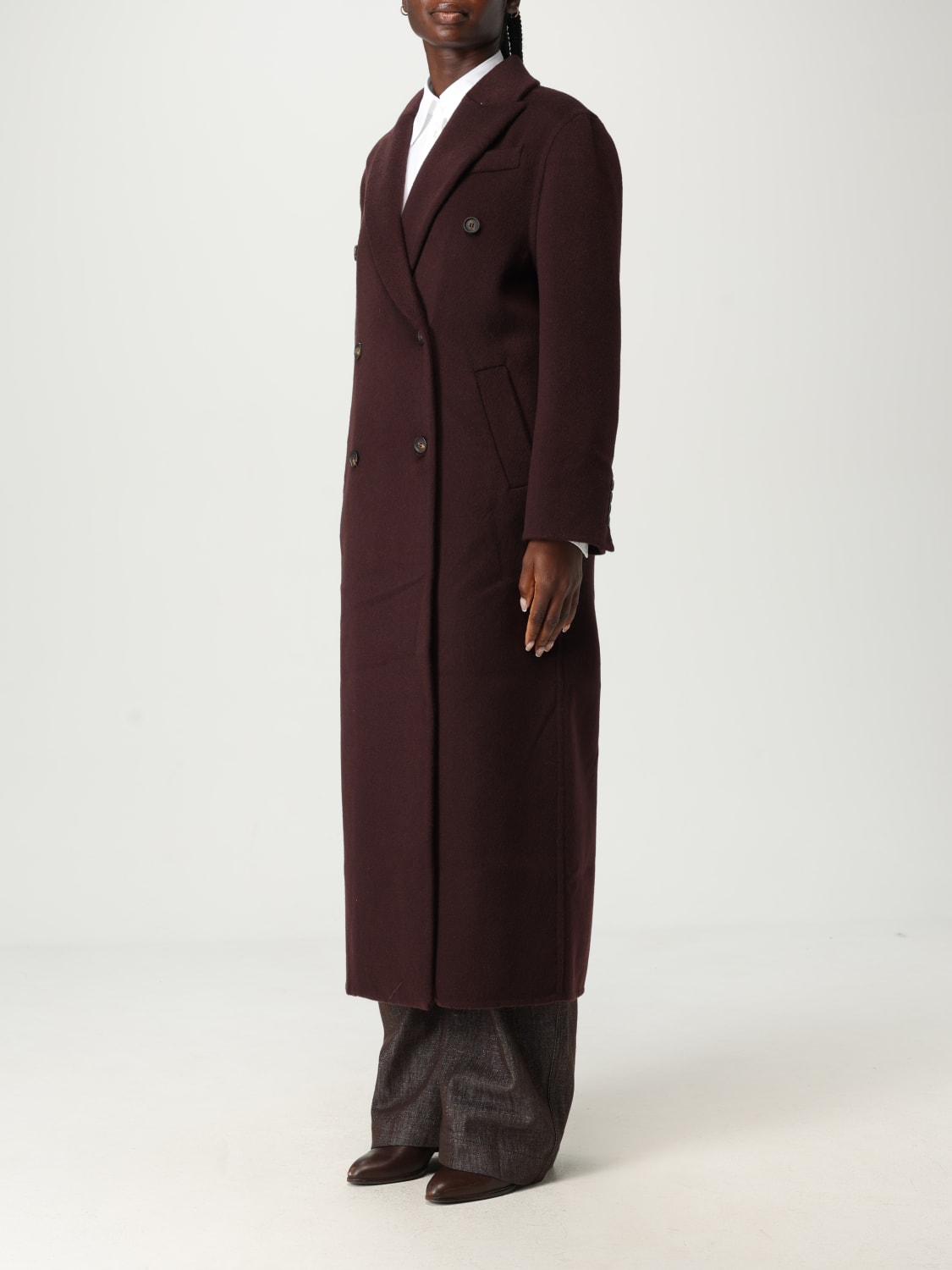 BRUNELLO CUCINELLI MANTEL: Mantel damen Brunello Cucinelli, Burgunderrot - Img 4