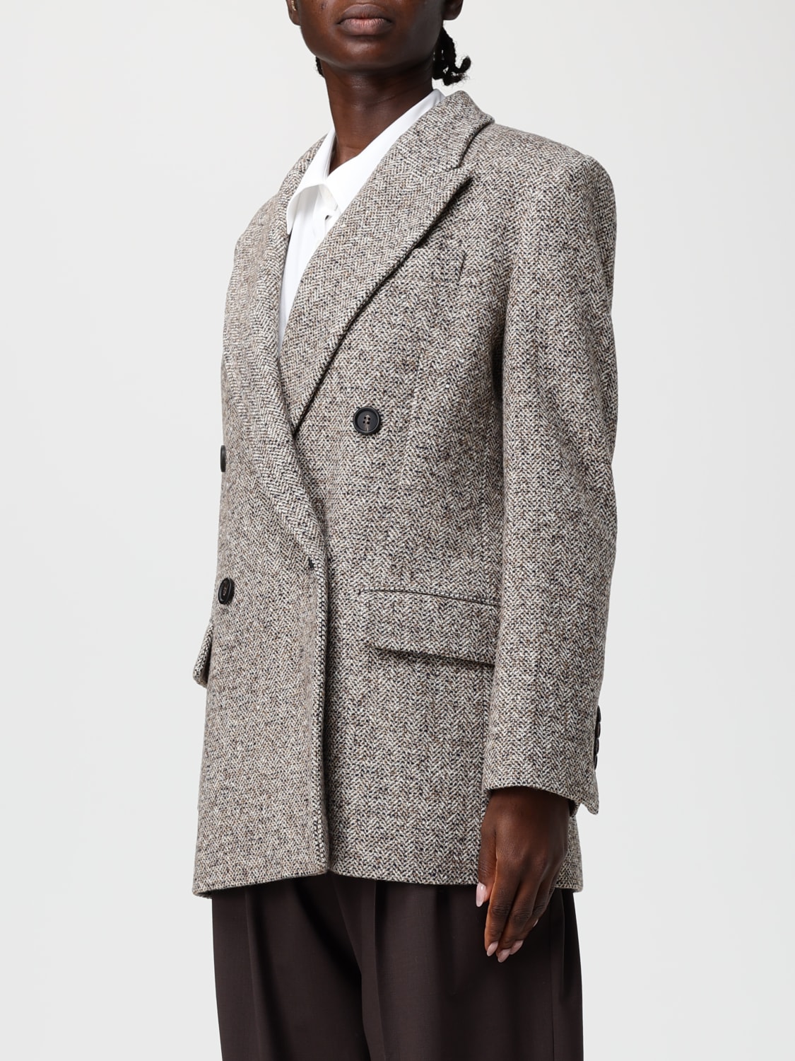 BRUNELLO CUCINELLI КУРТКА: Блейзер Женское Brunello Cucinelli, Бежевый - Img 4