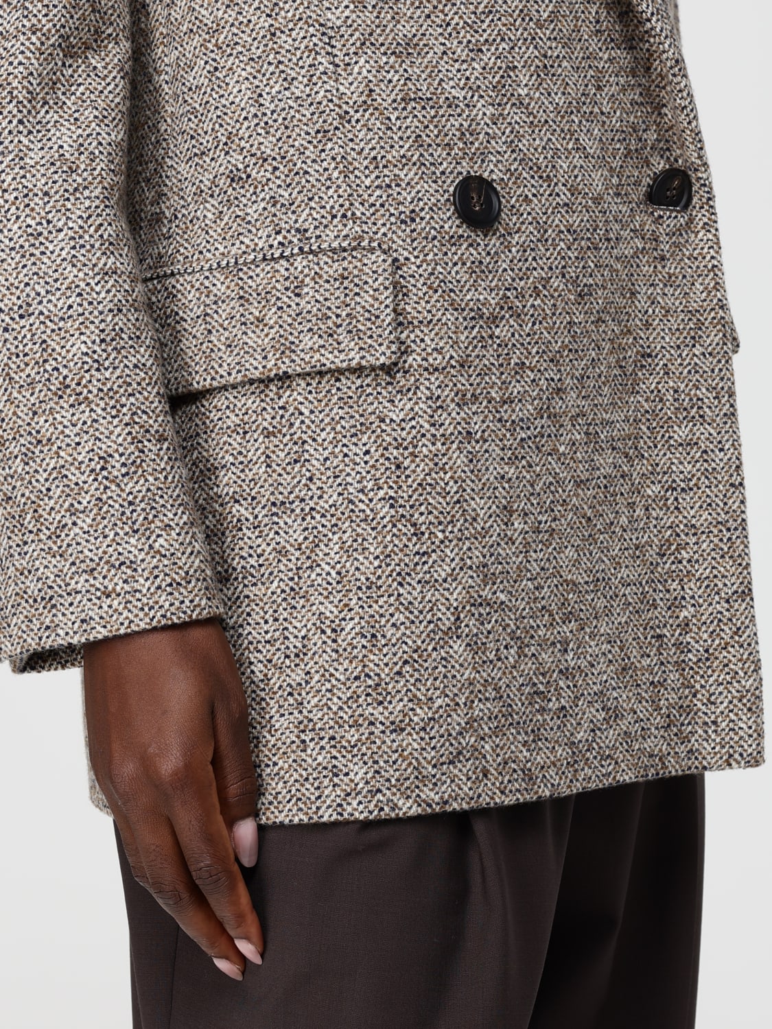 BRUNELLO CUCINELLI КУРТКА: Блейзер Женское Brunello Cucinelli, Бежевый - Img 5