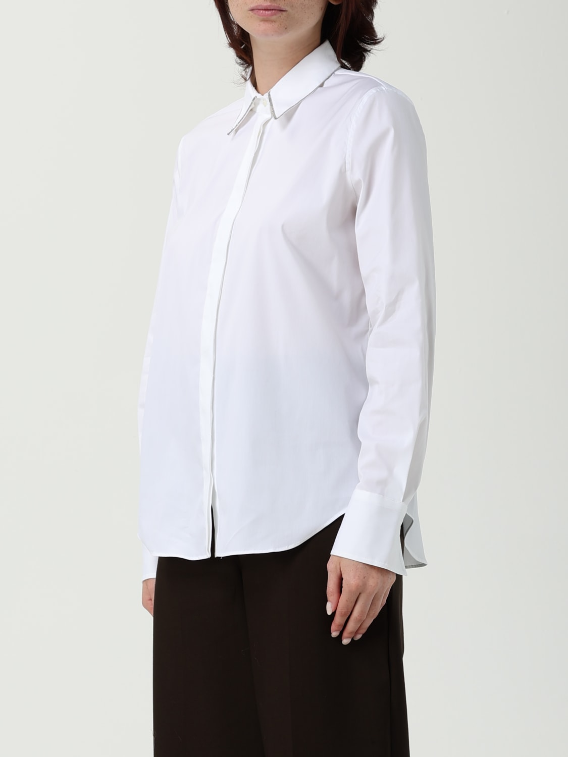 BRUNELLO CUCINELLI HEMDBLUSE: Hemdbluse damen Brunello Cucinelli, Weiß - Img 3
